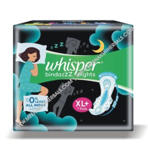 WHISPER BINDAZZZ NIGHTS XL+ SANITARY PADS 7 Pieces