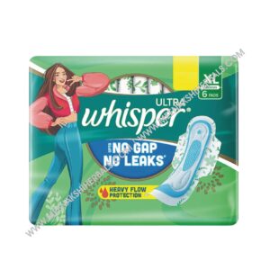 WHISPER ULTRA XL SANITARY PADS 6 Pieces