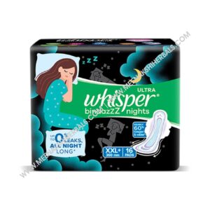 WHISPER BINDAZZZ NIGHTS XXL+ SANITARY PADS 16 Pieces